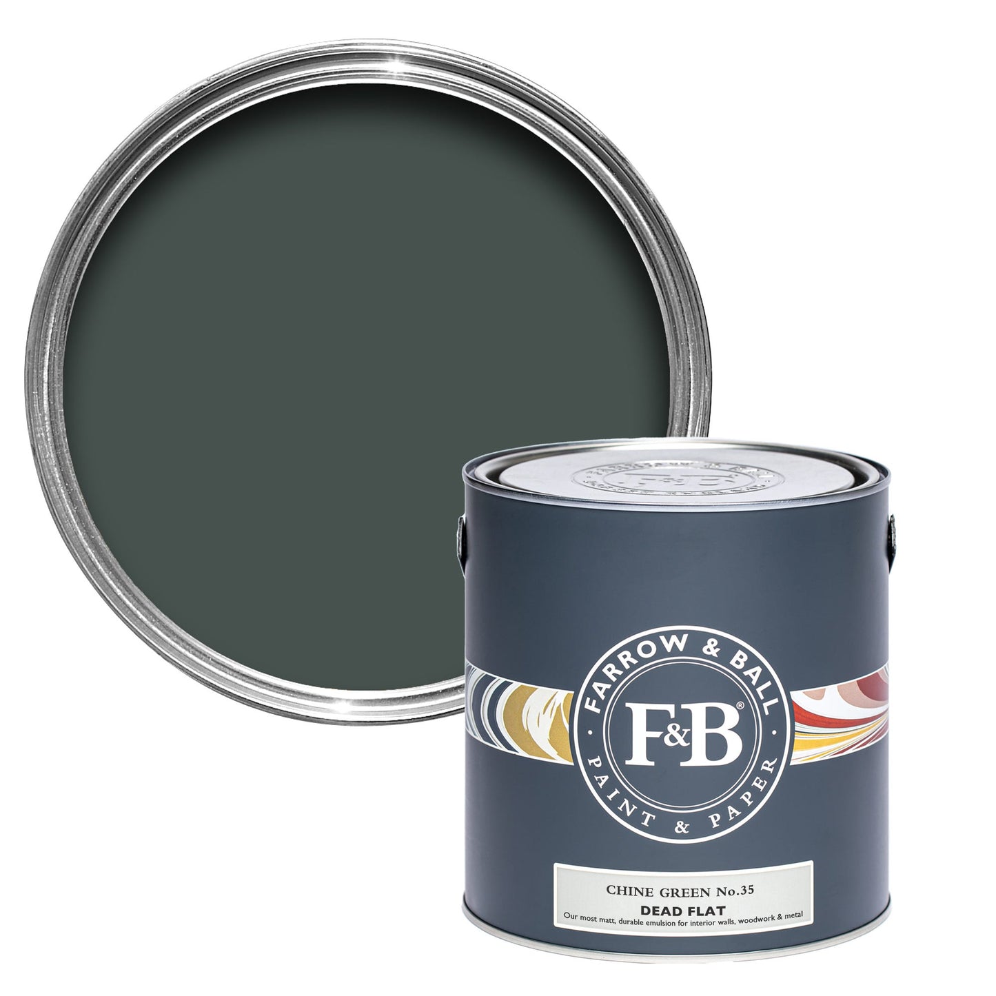 Farrow & Ball Chine Green No. 35 - Dead Flat 2.5L