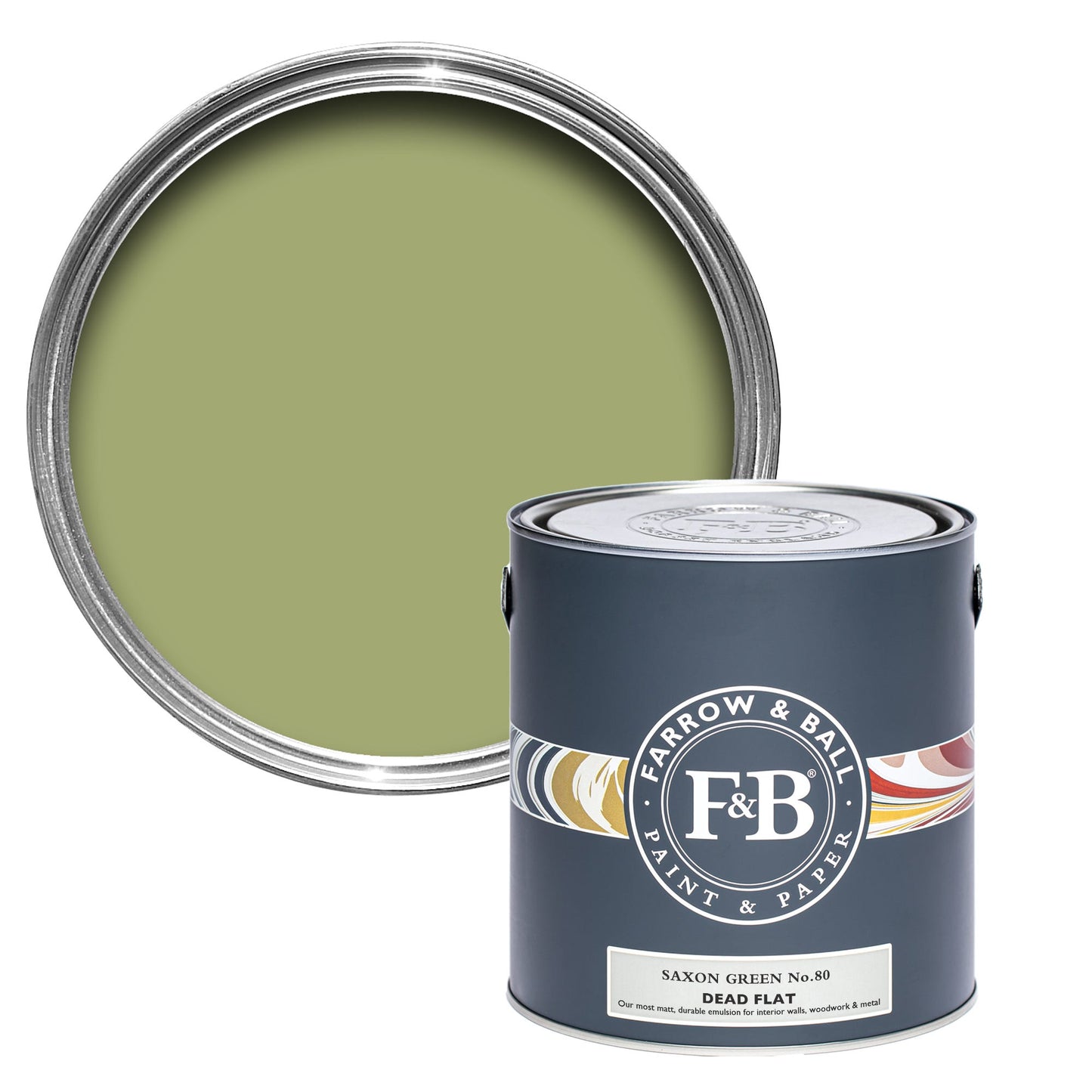 Farrow & Ball Saxon Green No. 80 - Dead Flat 750ml