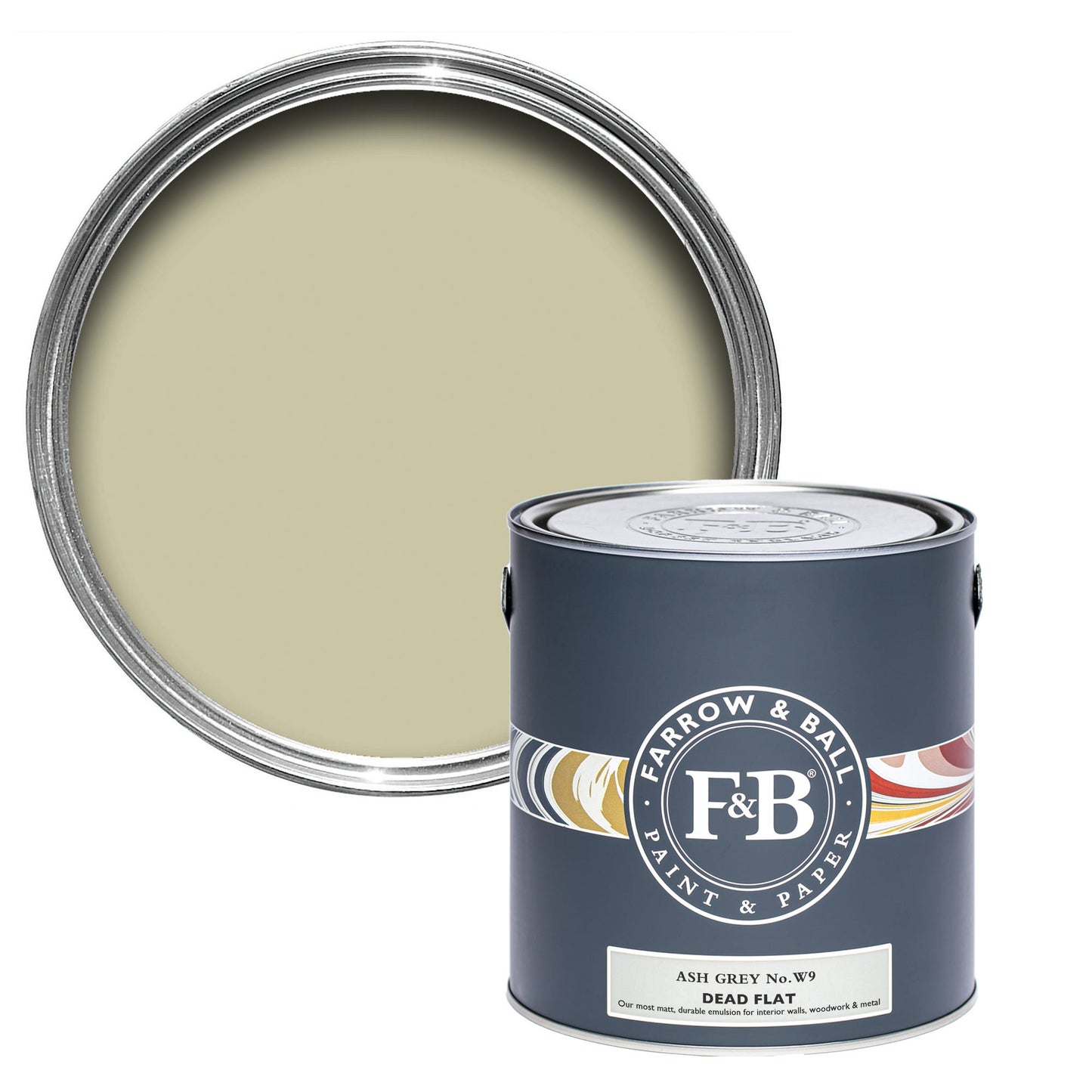 Farrow & Ball Ash Grey No. W9 - Dead Flat 750ml