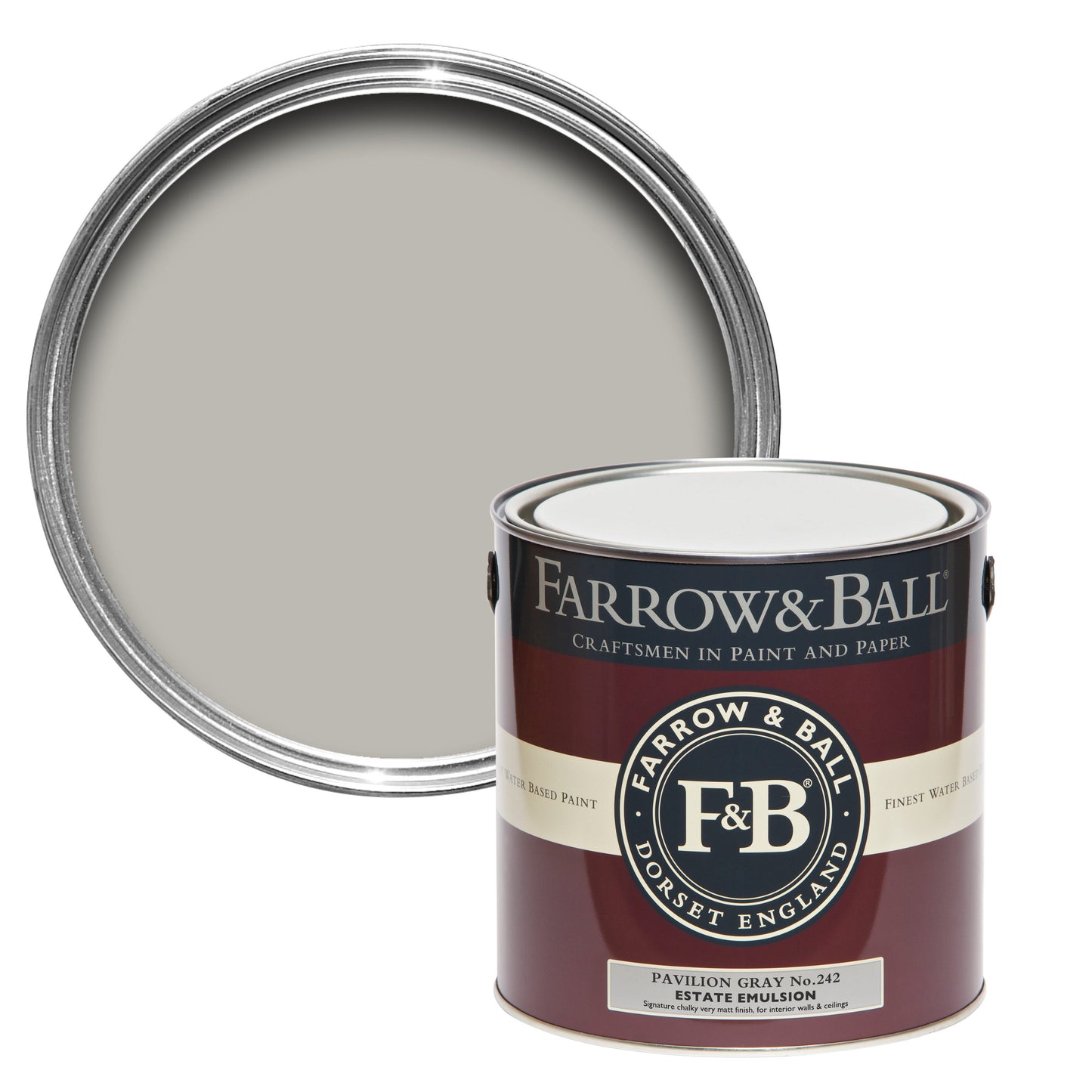 Farrow & Ball Pavilion Gray No. 242 - Estate Emulsion 2.5L