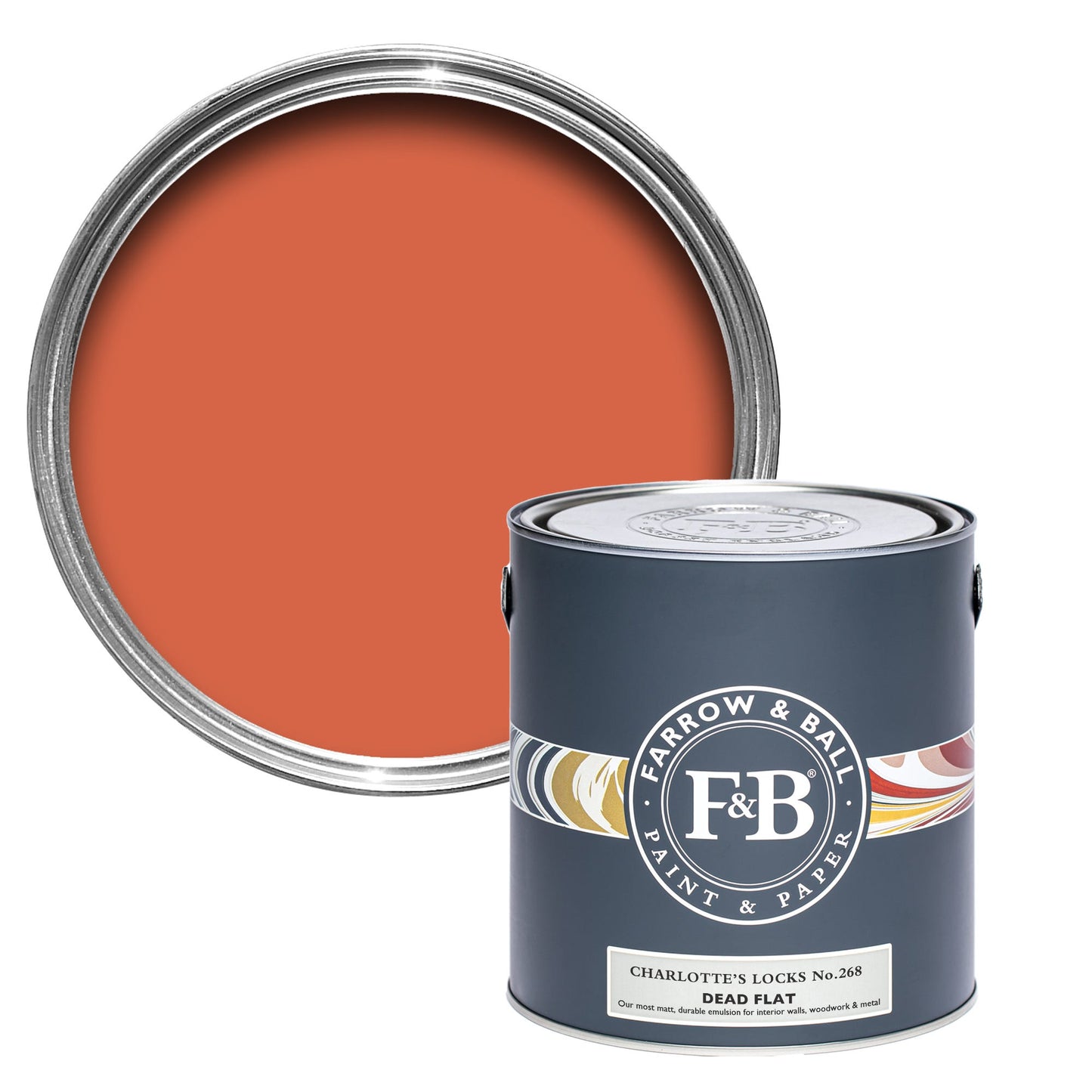 Farrow & Ball Charlotte's Locks No. 268 - Dead Flat 5L