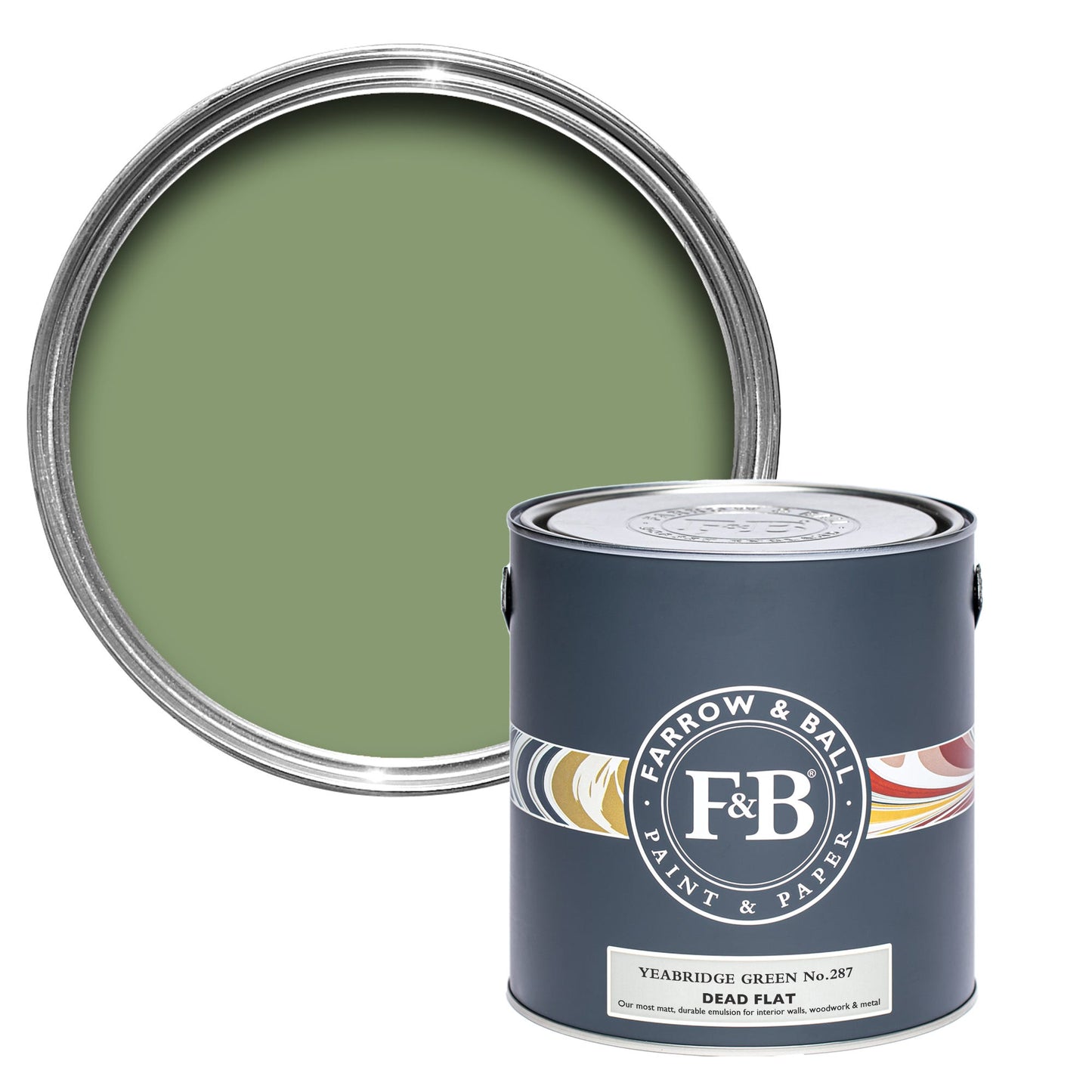 Farrow & Ball Yeabridge Green No. 287 - Dead Flat 5L