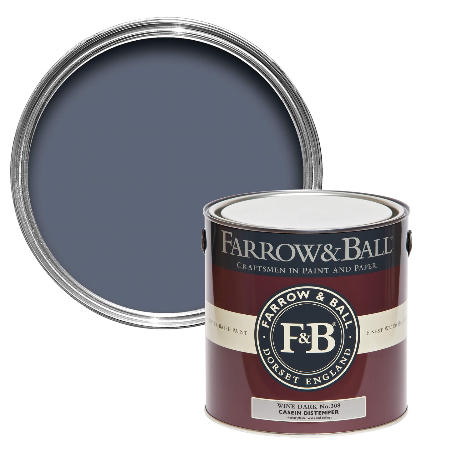Farrow & Ball Wine Dark No. 308 - Casein Distemper 2.5L