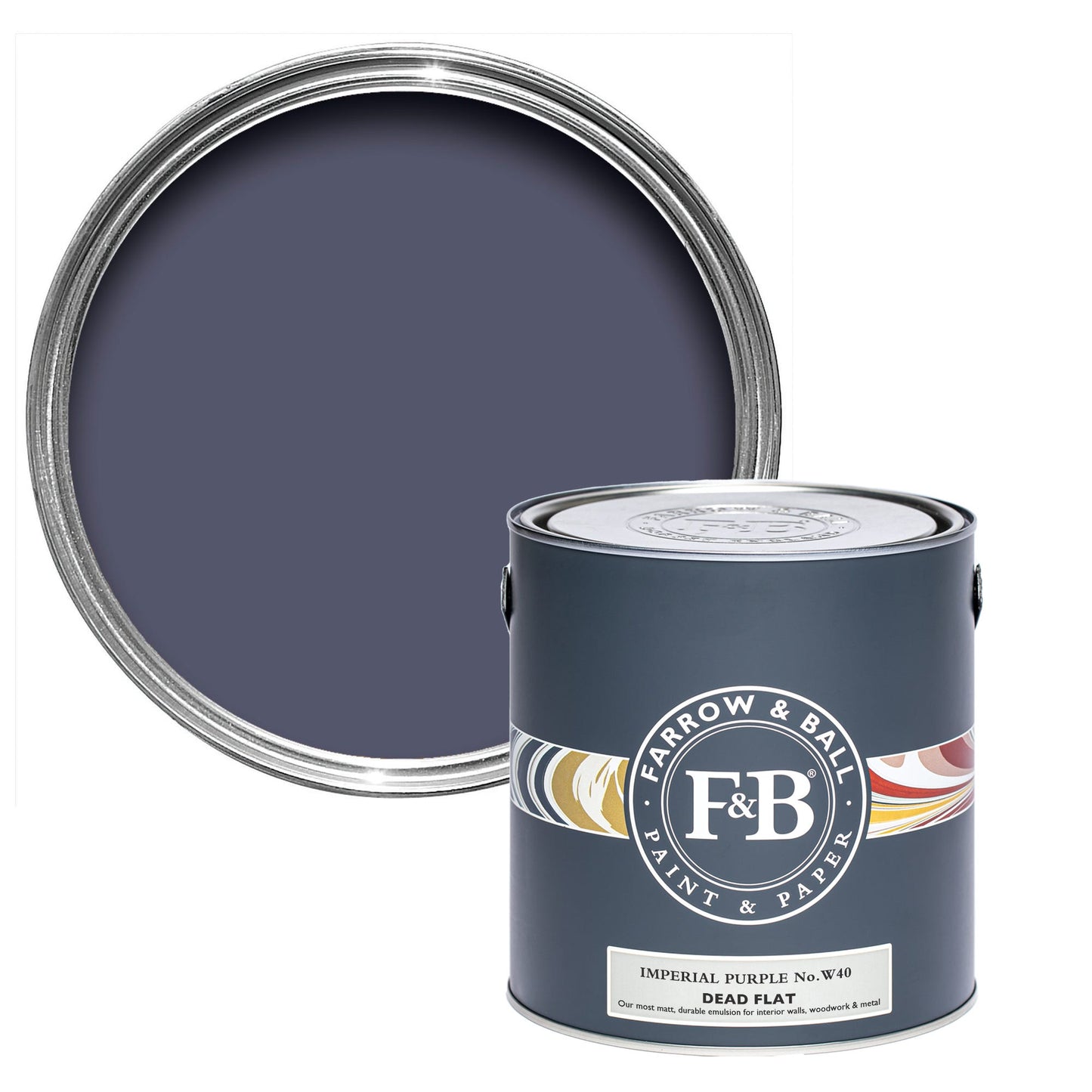 Farrow & Ball Imperial Purple No. W40 - Dead Flat 5L