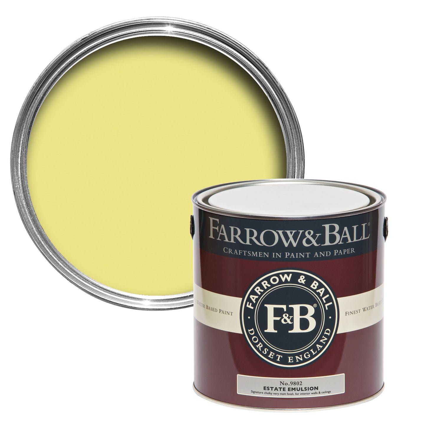 Farrow & Ball 2.5L Estate Eggshell Butterweed No.9802 paint