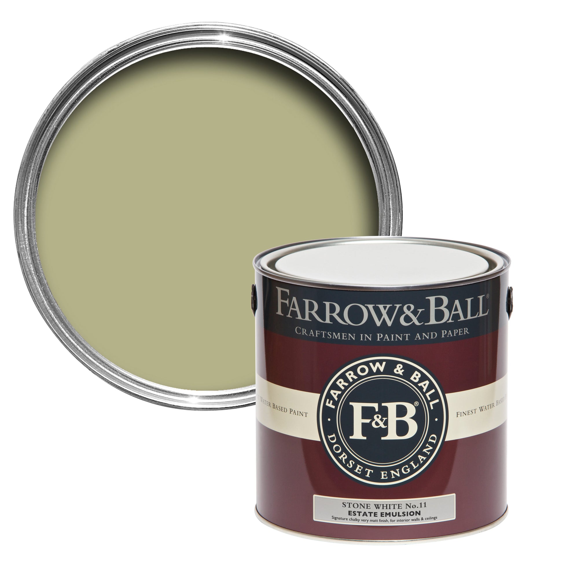 Farrow & Ball Stone White No. 11 - Casein Distemper 2.5L