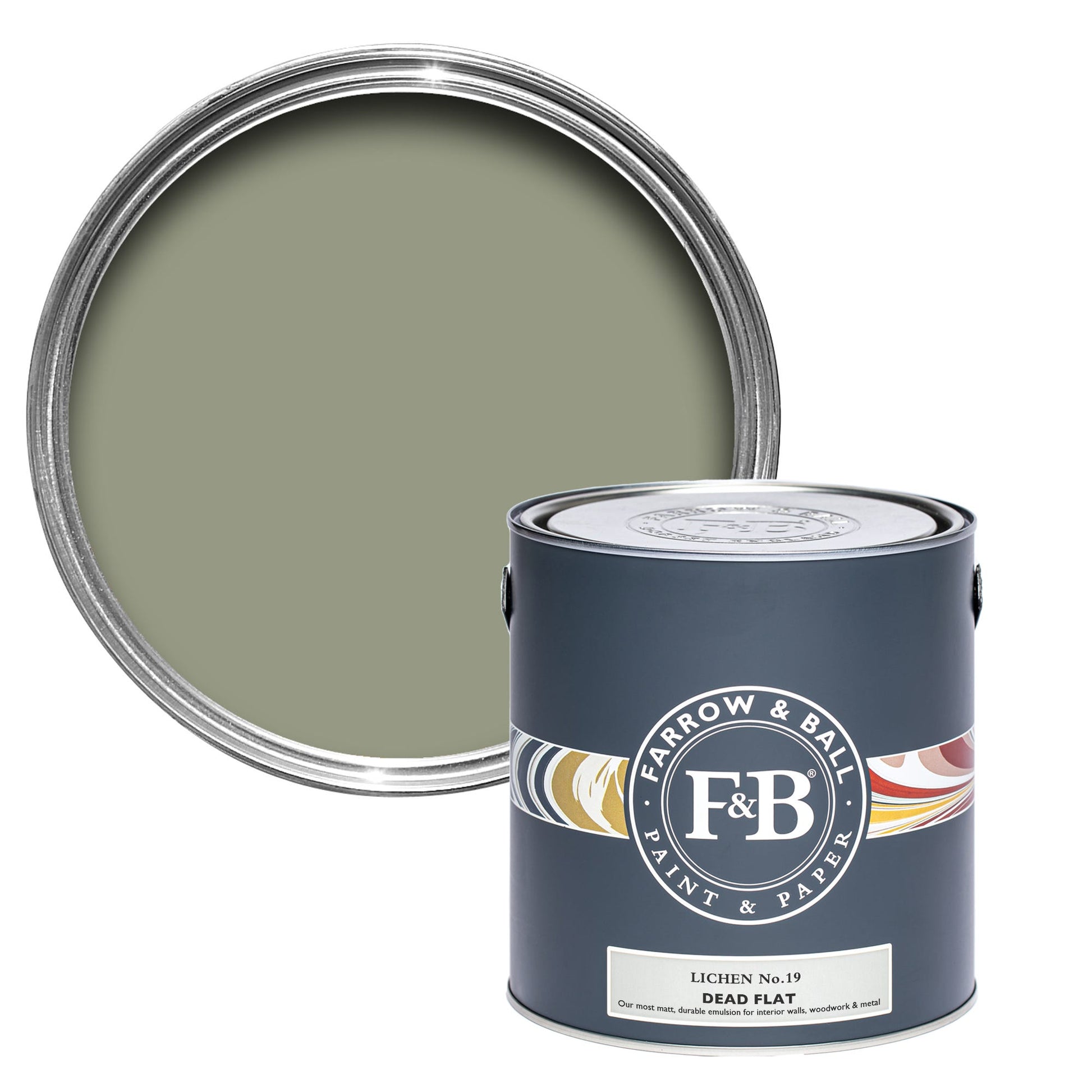 Farrow & Ball Lichen No. 19 - Dead Flat 5L