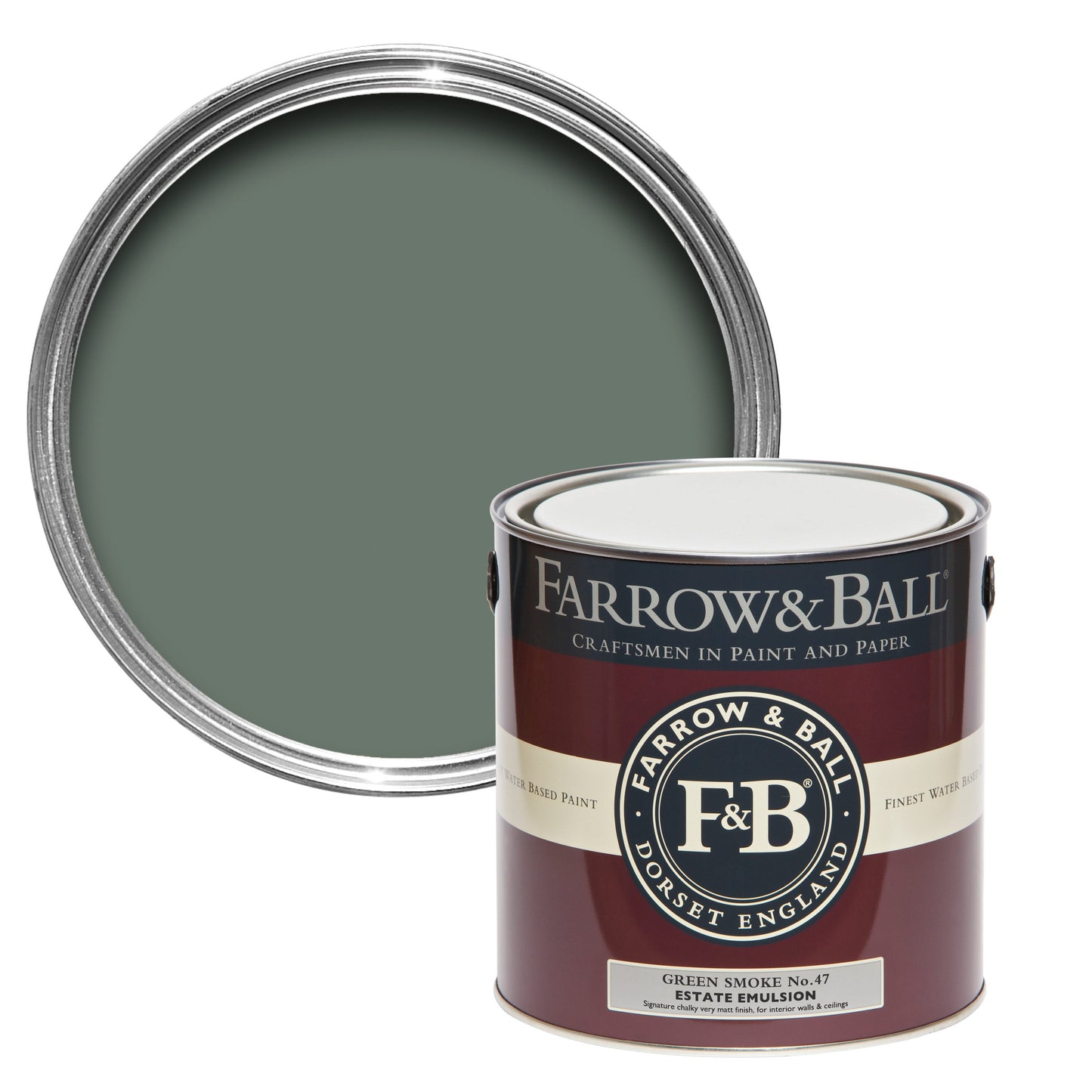 Farrow & Ball Green Smoke No. 47 - Estate Emulsion 2.5L