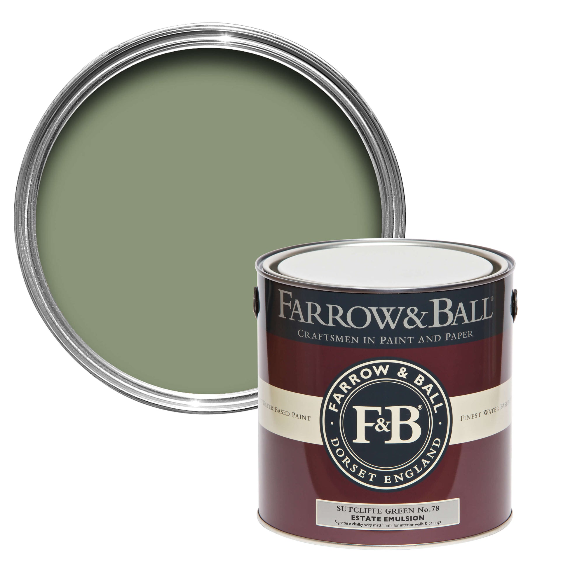 Farrow & Ball Sutcliffe Green No. 78 - Flat Eggshell 750ml