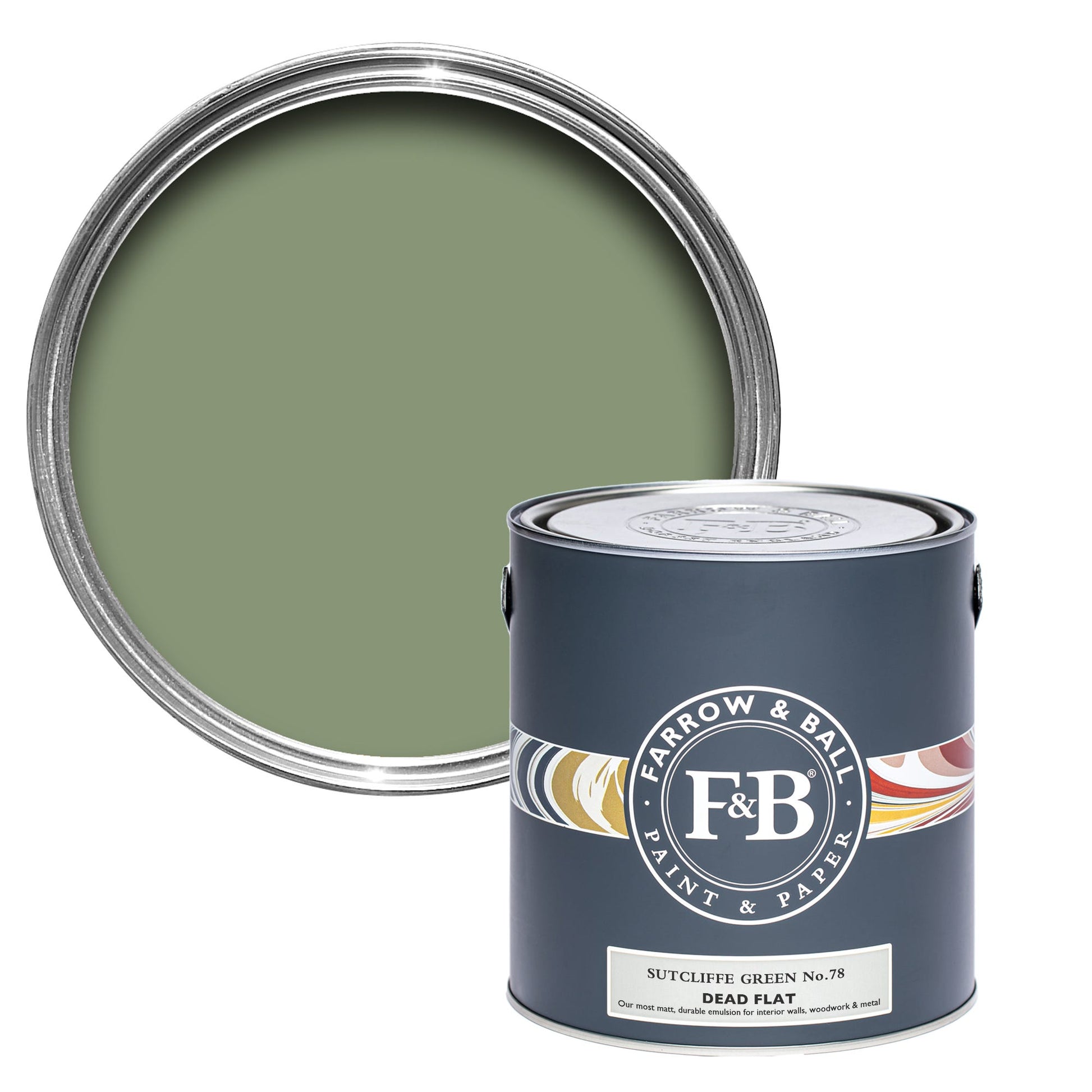 Farrow & Ball Sutcliffe Green No. 78 - Dead Flat 2.5L