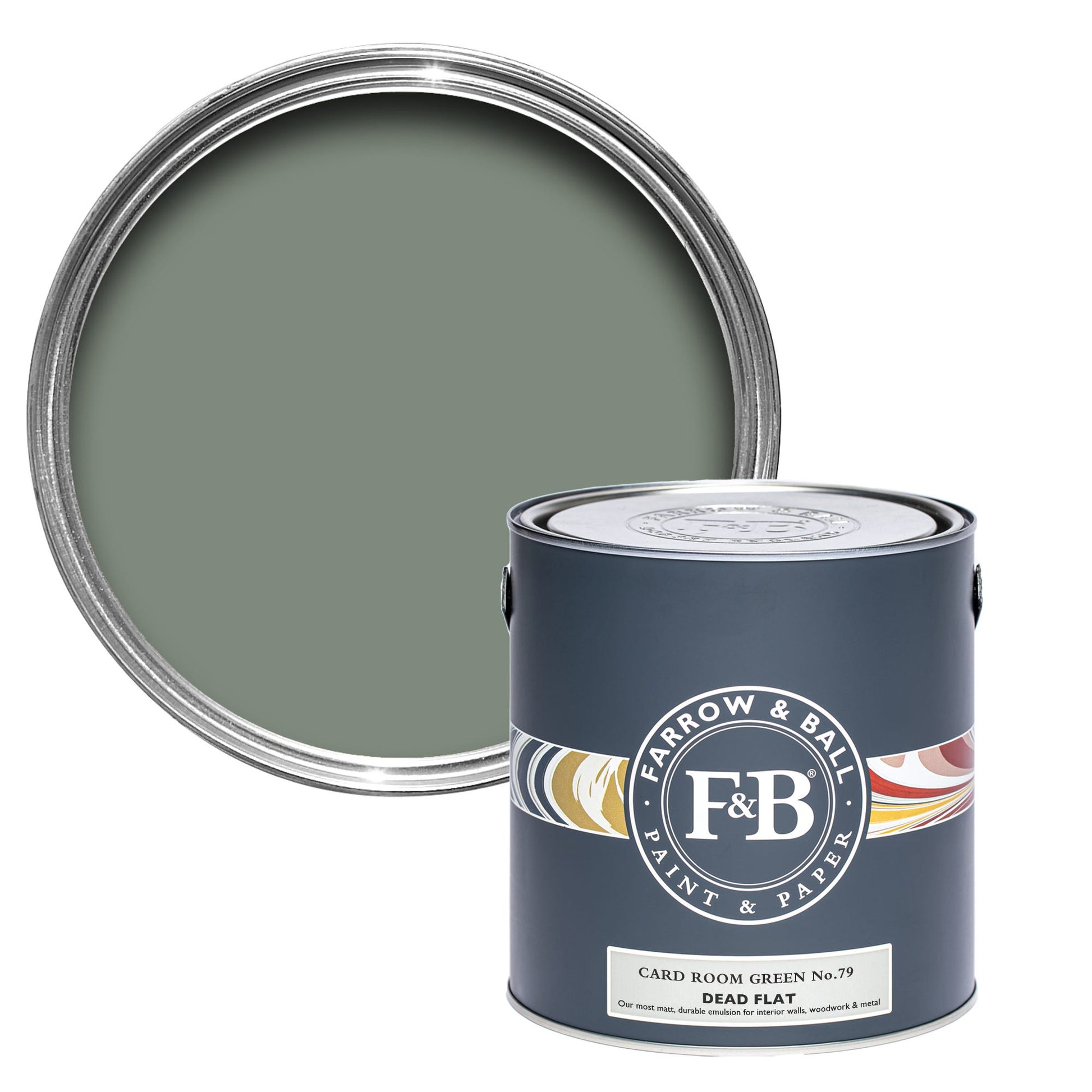 Farrow & Ball Card Room Green No. 79 - Dead Flat 5L
