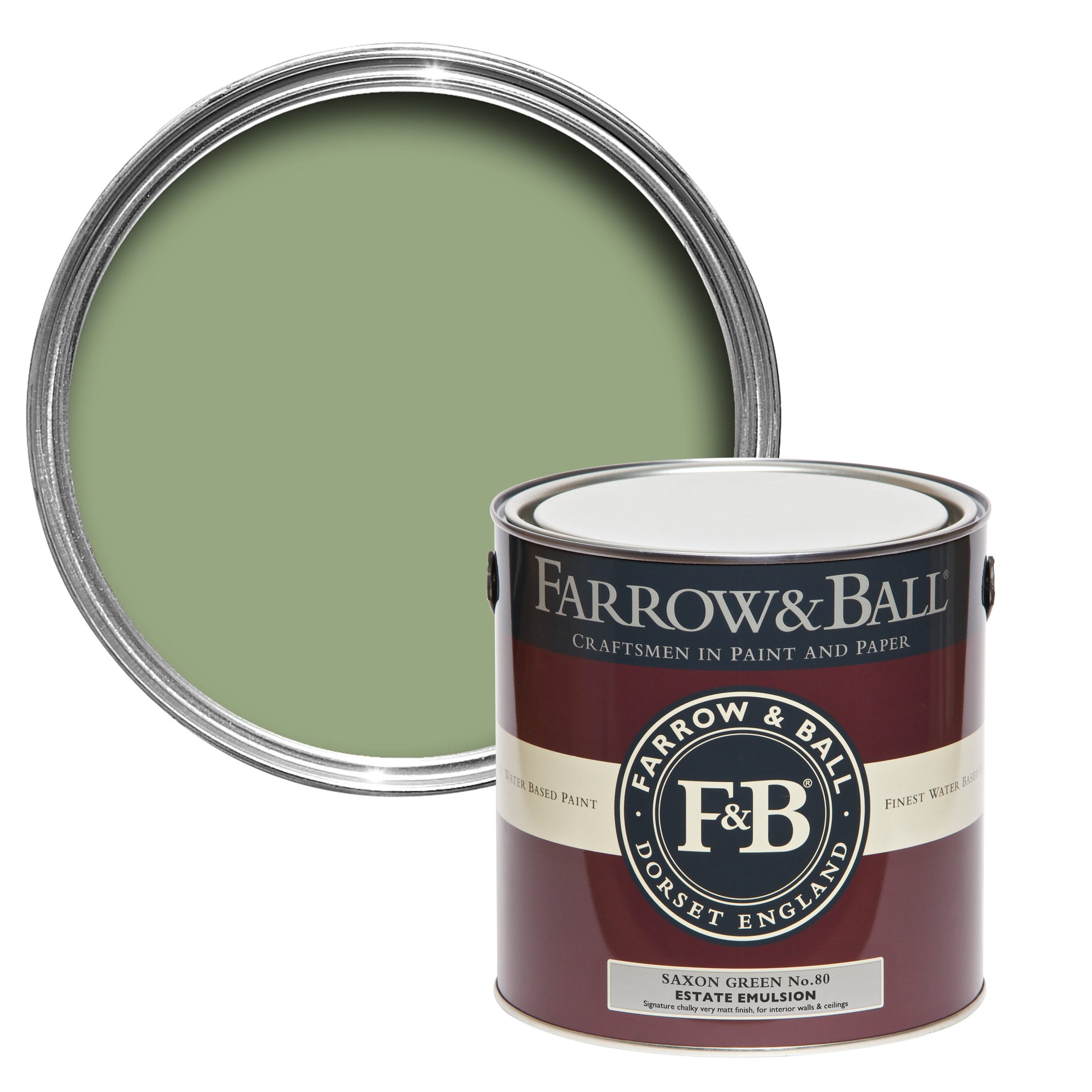 Farrow & Ball Saxon Green No. 80 - Modern Eggshell 750ml