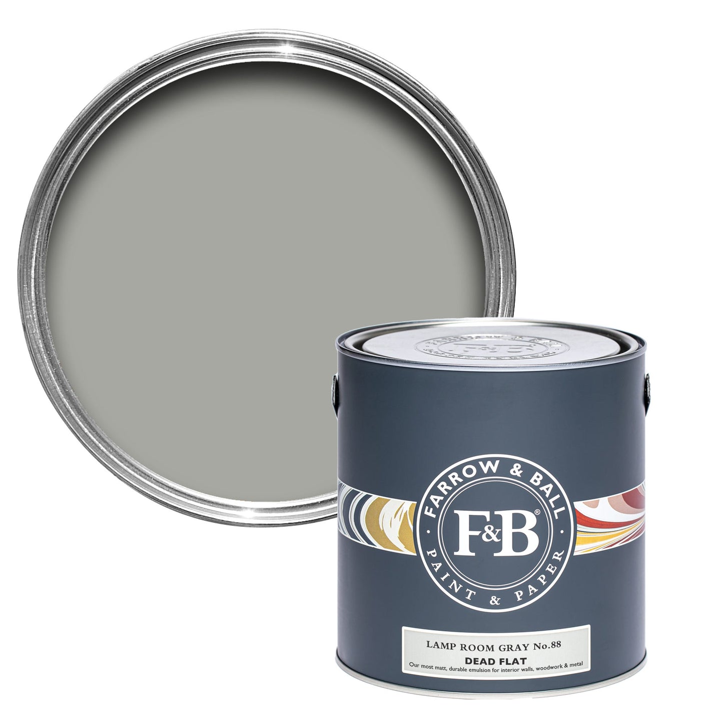 Farrow & Ball Lamp Room Gray No. 88 - Dead Flat 750ml