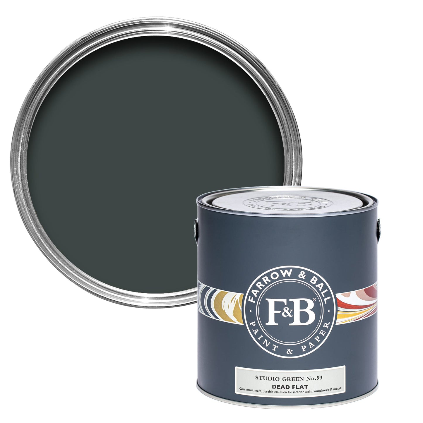 Farrow & Ball Studio Green No. 93 - Dead Flat 2.5L