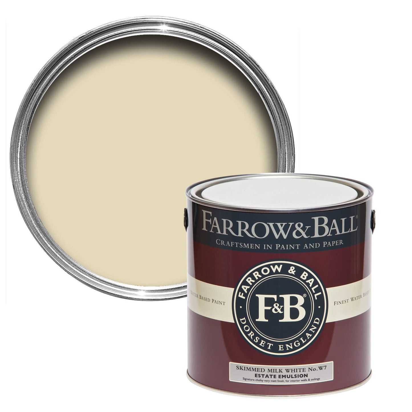 Farrow & Ball Skimmed Milk White No. W7 - Modern Eggshell 750ml