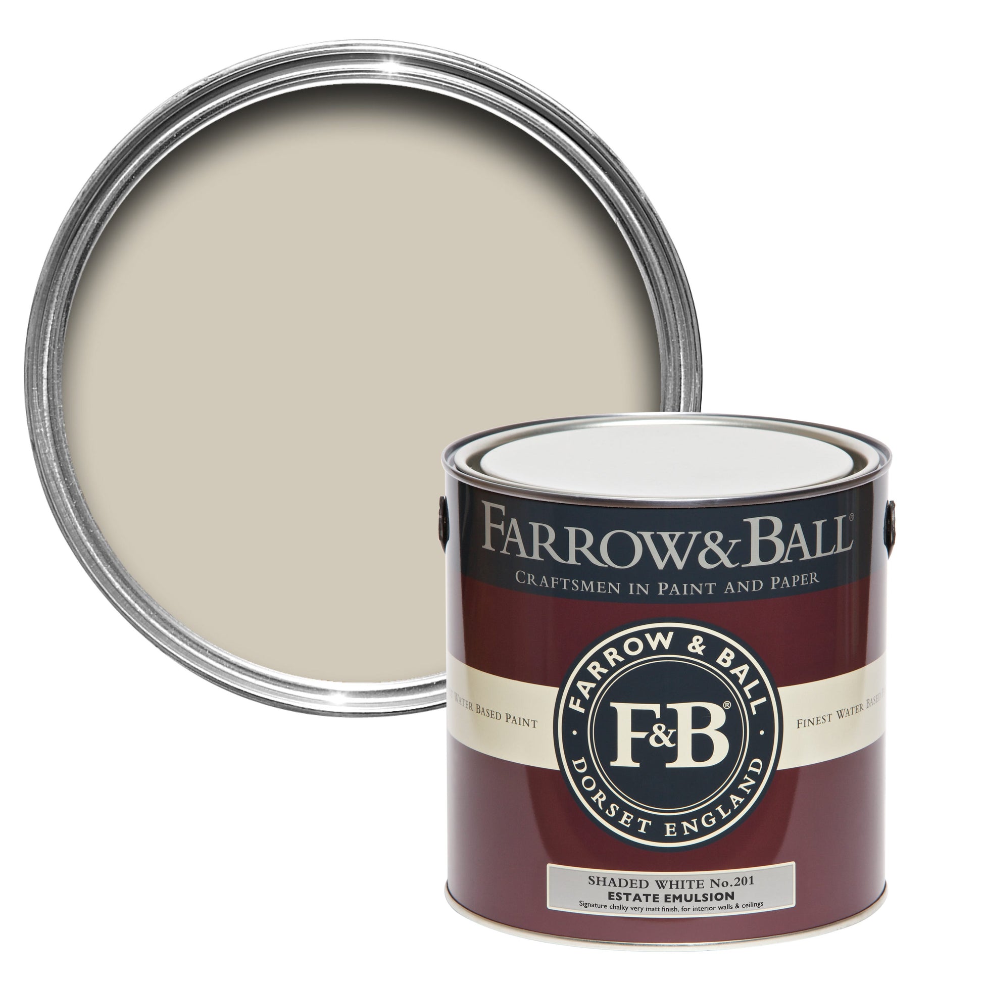 Farrow & Ball Shaded White No. 201 - Modern Emulsion 2.5L