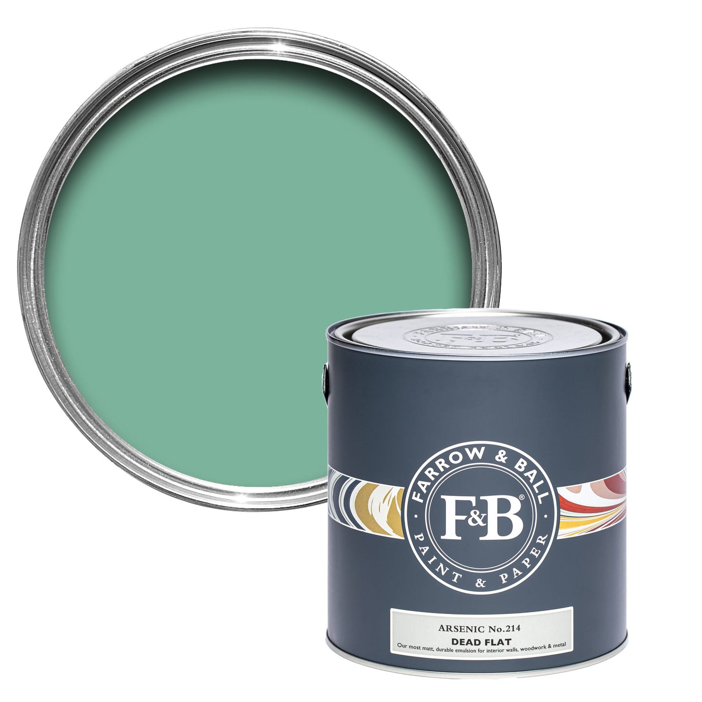Farrow & Ball Arsenic No. 214 - Dead Flat 5L