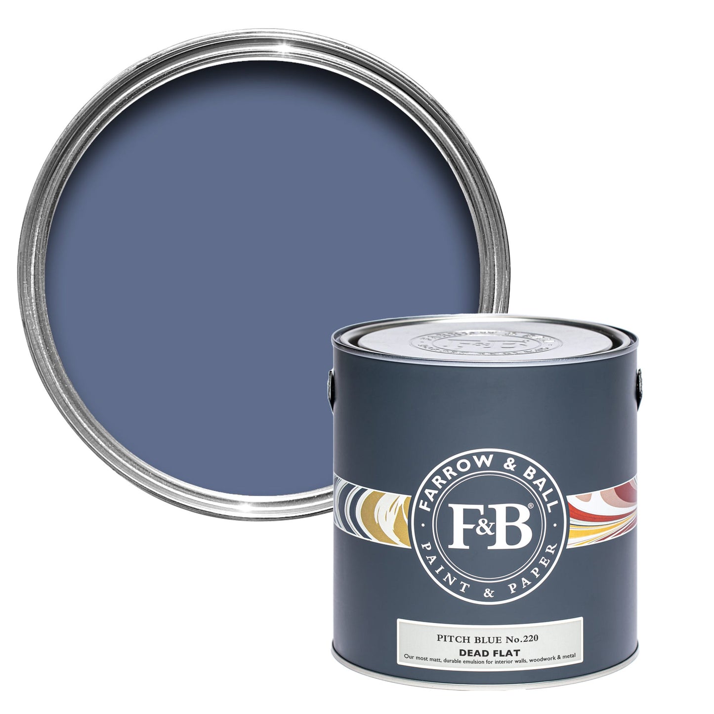 Farrow & Ball Pitch Blue No. 220 - Dead Flat 750ml