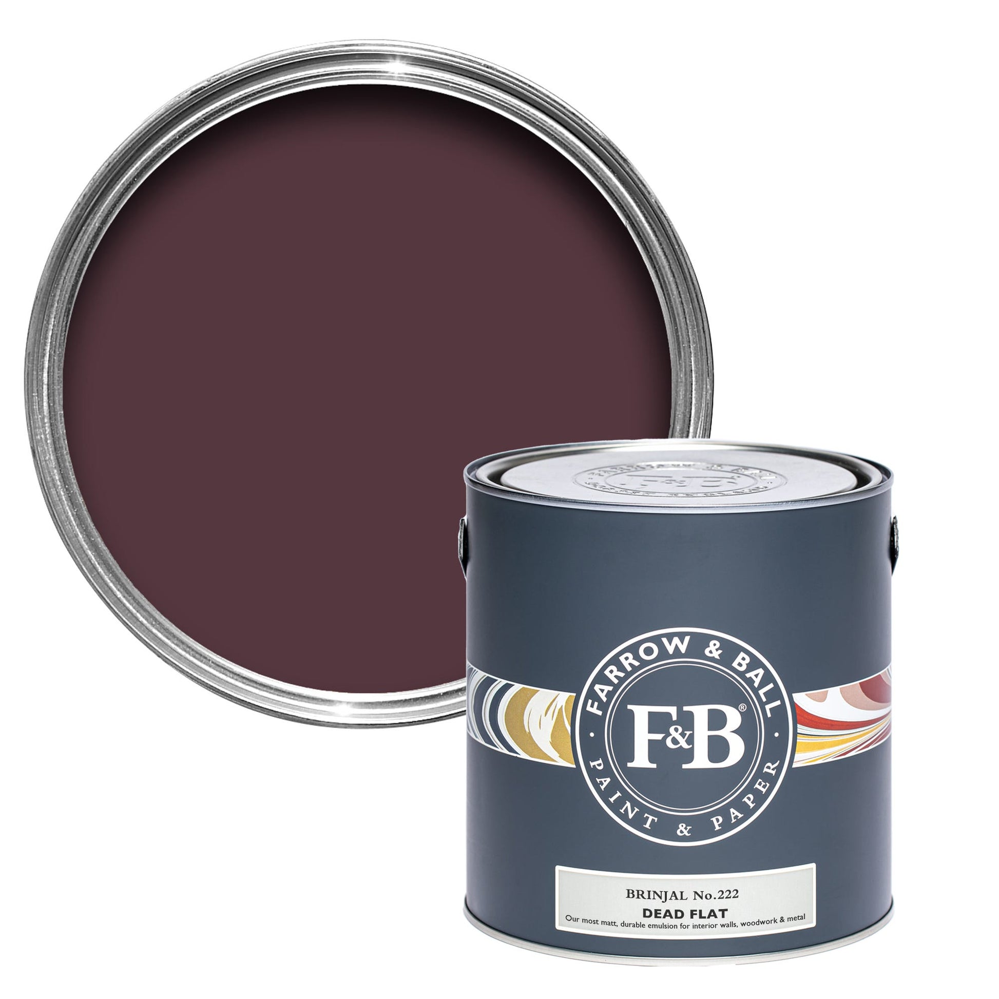 Farrow & Ball Brinjal No. 222 - Dead Flat 5L