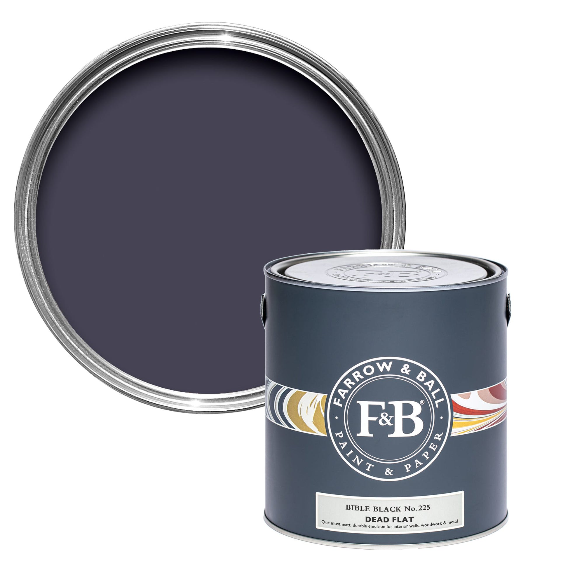 Farrow & Ball Bible Black No. 225 - Dead Flat 5L