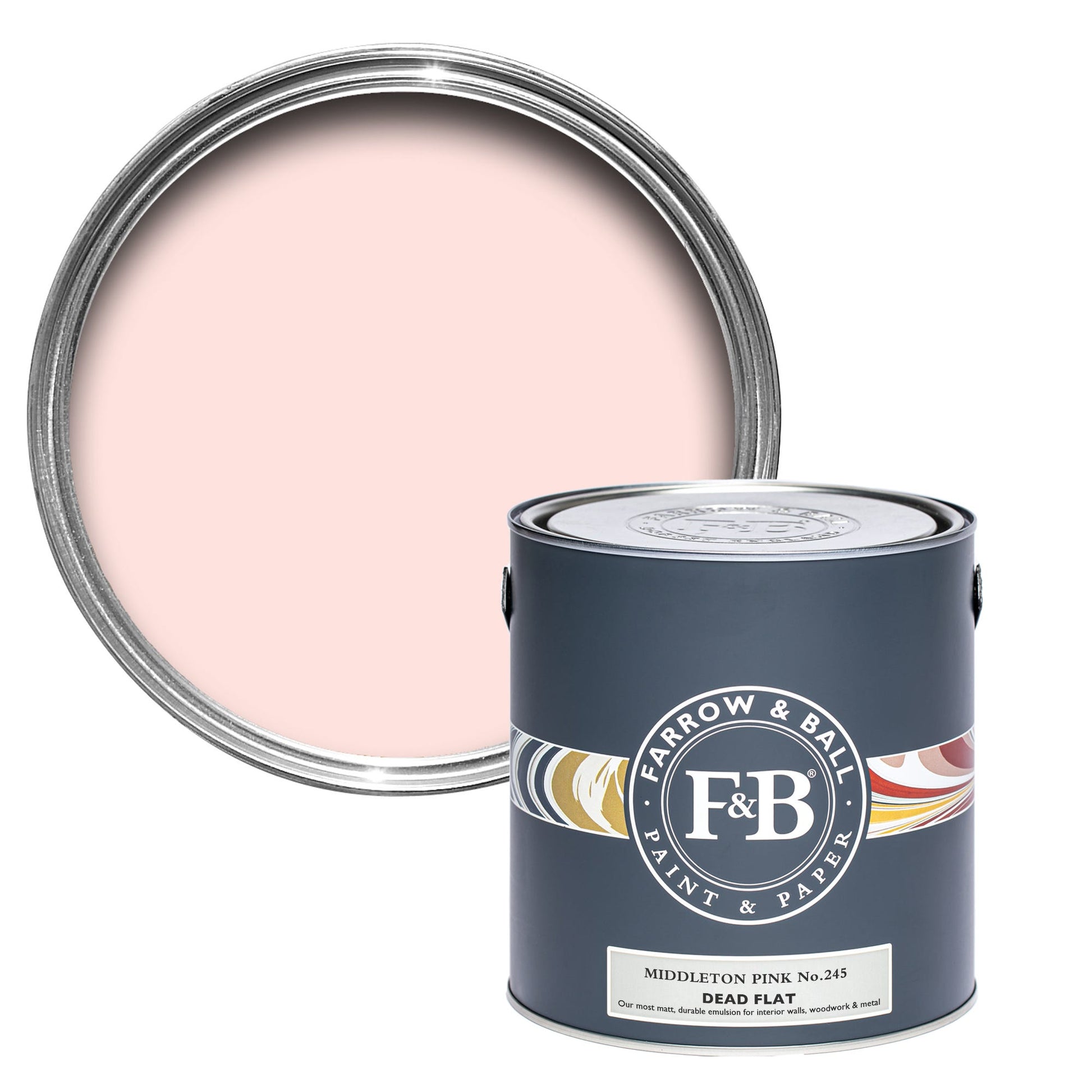 Farrow & Ball Middleton Pink No. 245 - Dead Flat 2.5L