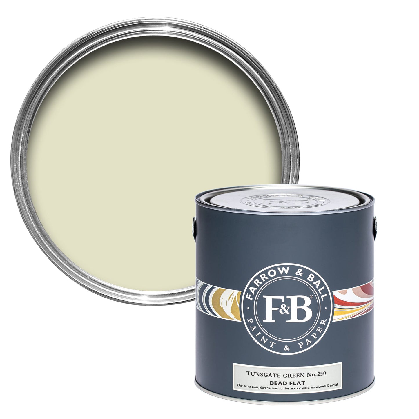 Farrow & Ball Tunsgate Green No. 250 - Dead Flat 5L
