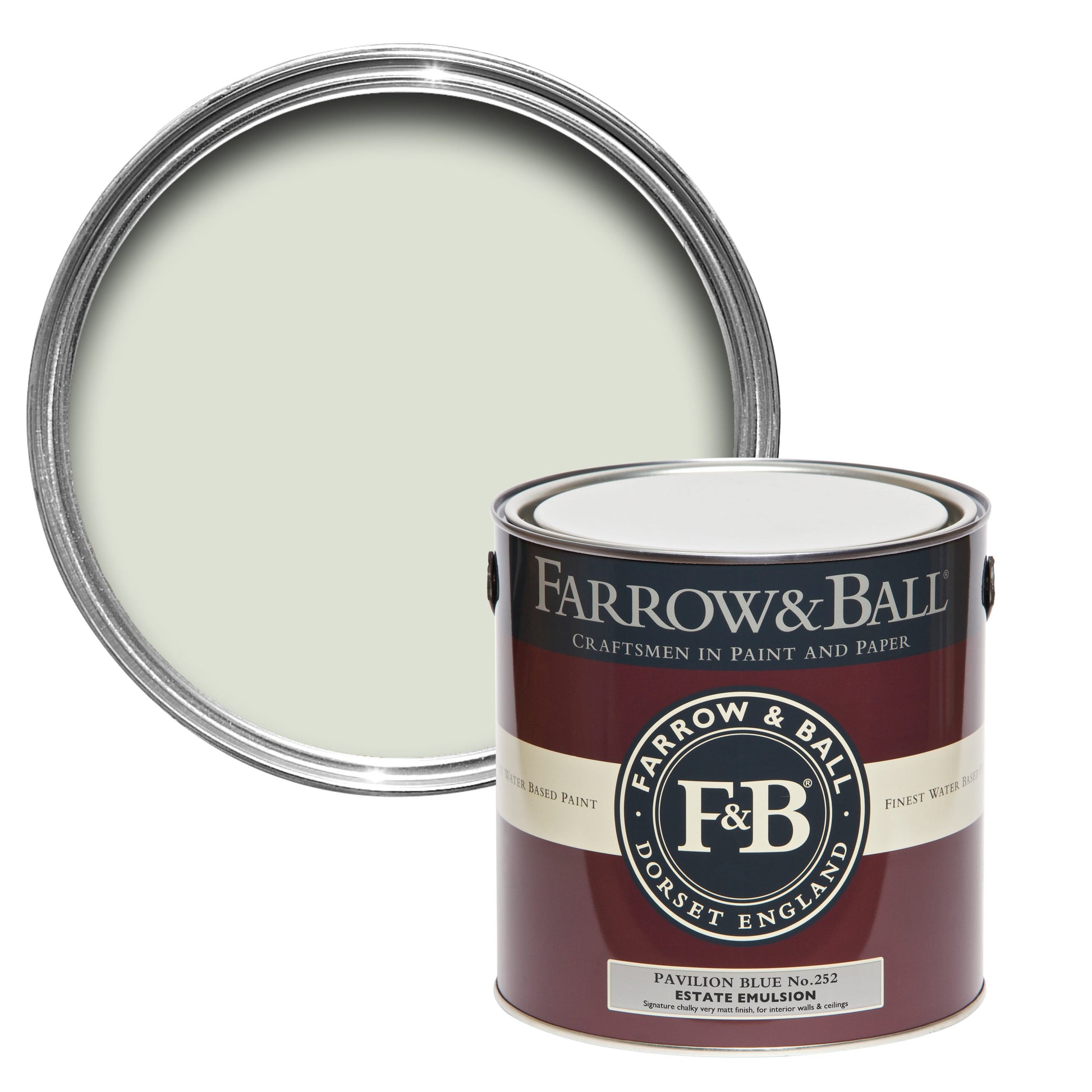 Farrow & Ball Pavilion Blue No. 252 - Flat Eggshell 2.5L