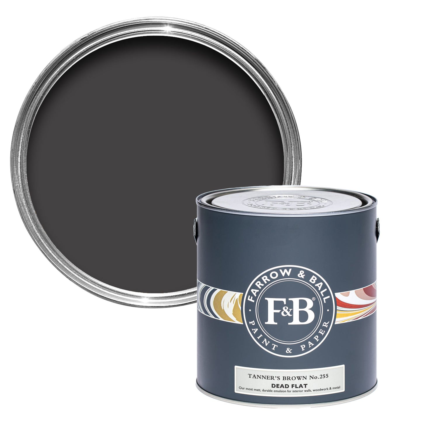 Farrow & Ball Tanner's Brown No. 255 - Dead Flat 2.5L