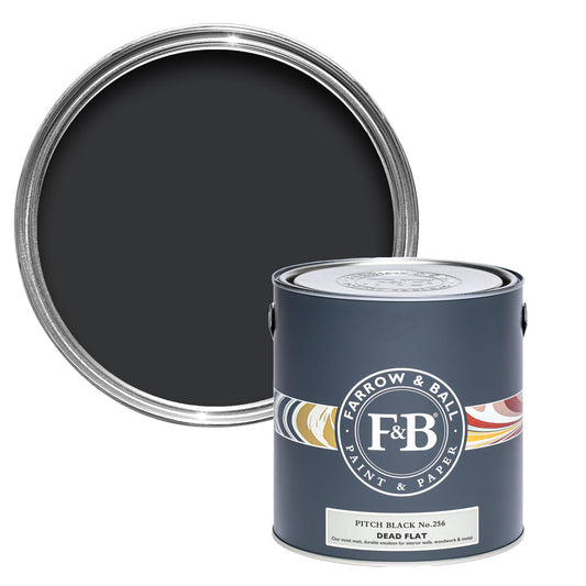 Farrow & Ball Pitch Black No. 256 - Dead Flat 2.5L