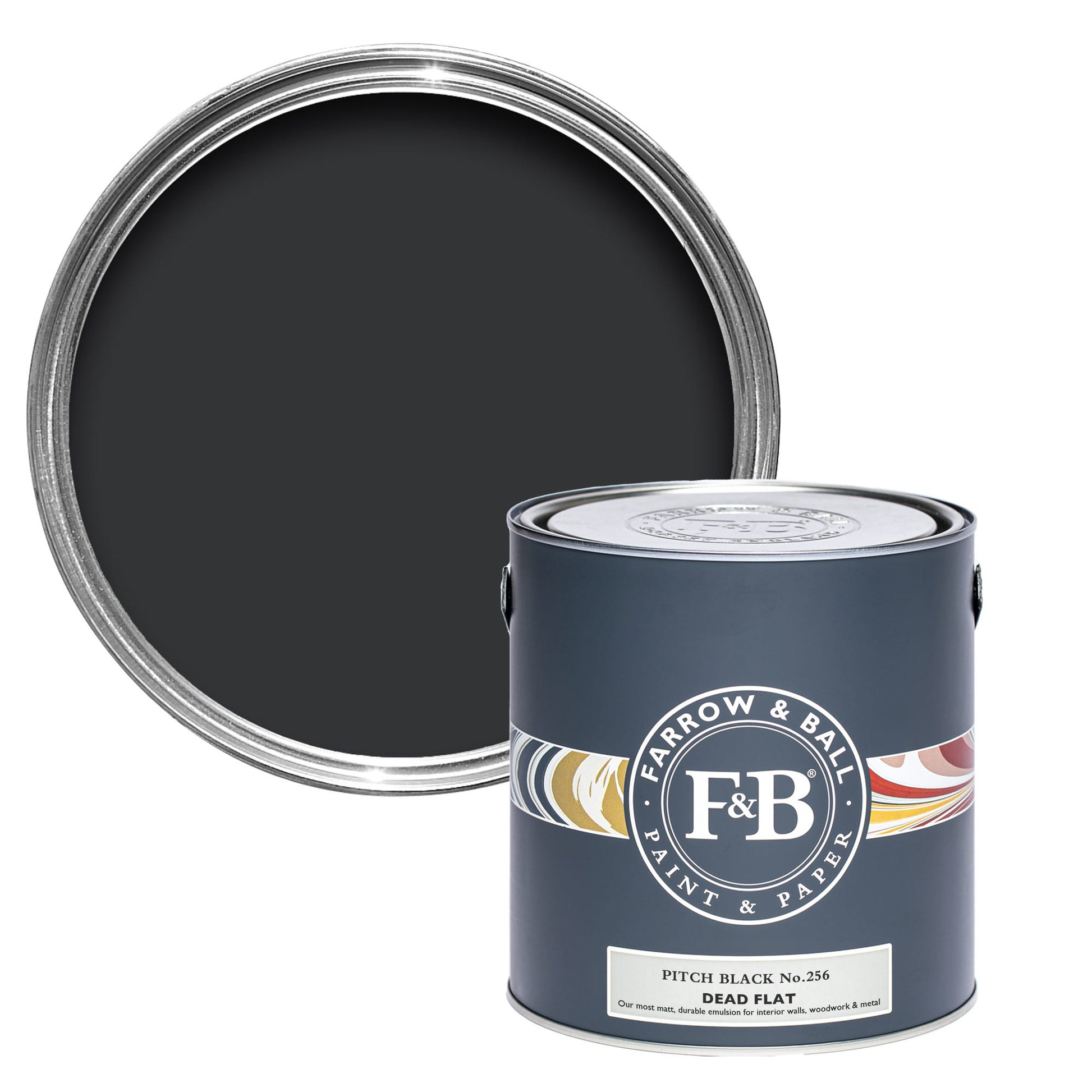 Farrow & Ball Pitch Black No. 256 - Dead Flat 5L