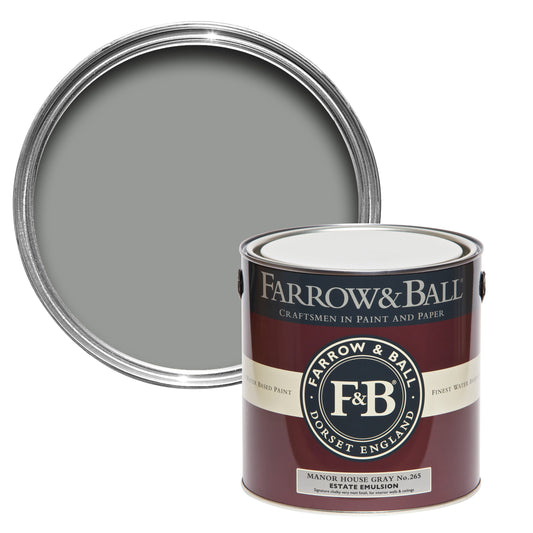 Farrow & Ball Manor House Gray No. 265 - Exterior Eggshell 2.5L