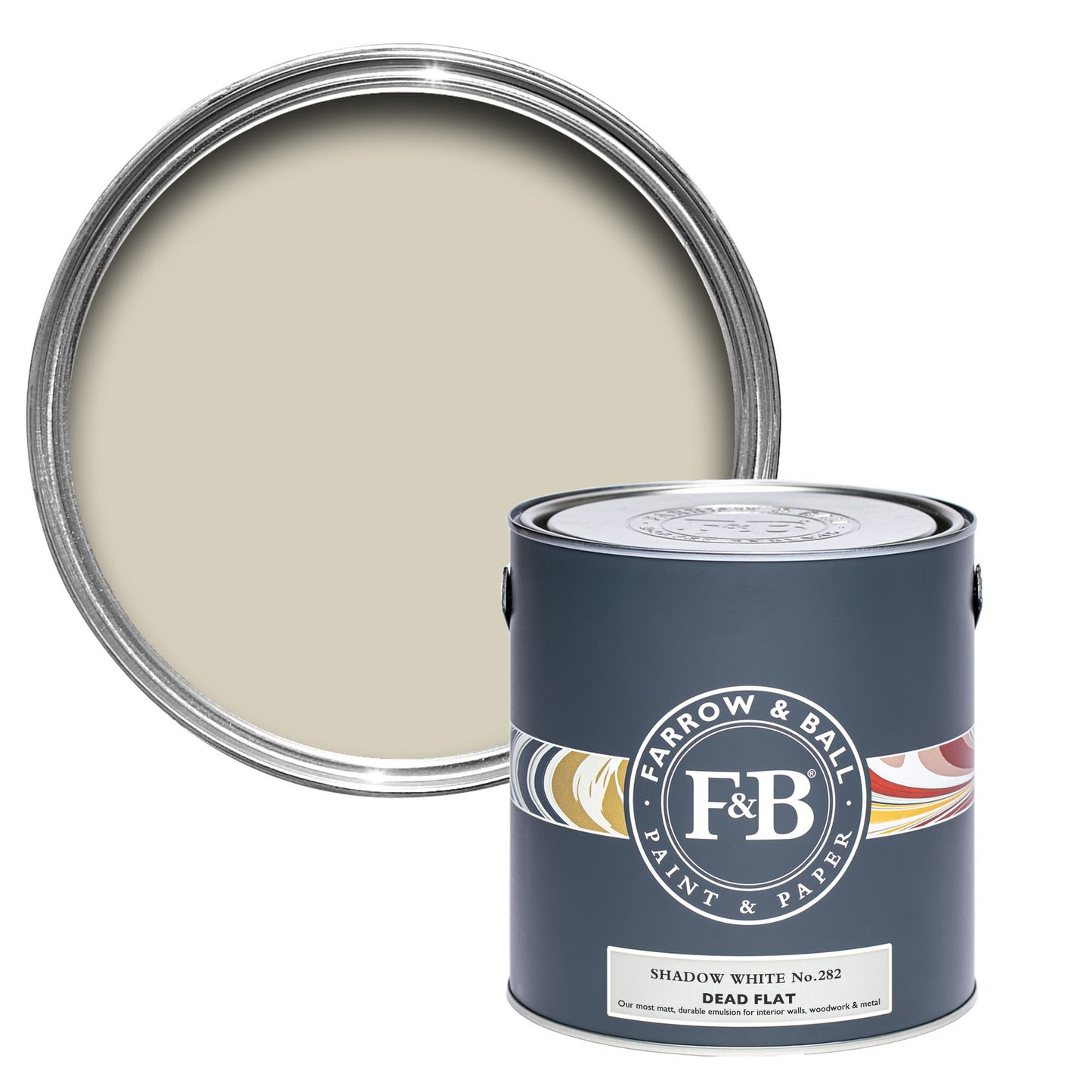 Farrow & Ball Shadow White No. 282 - Dead Flat 2.5L