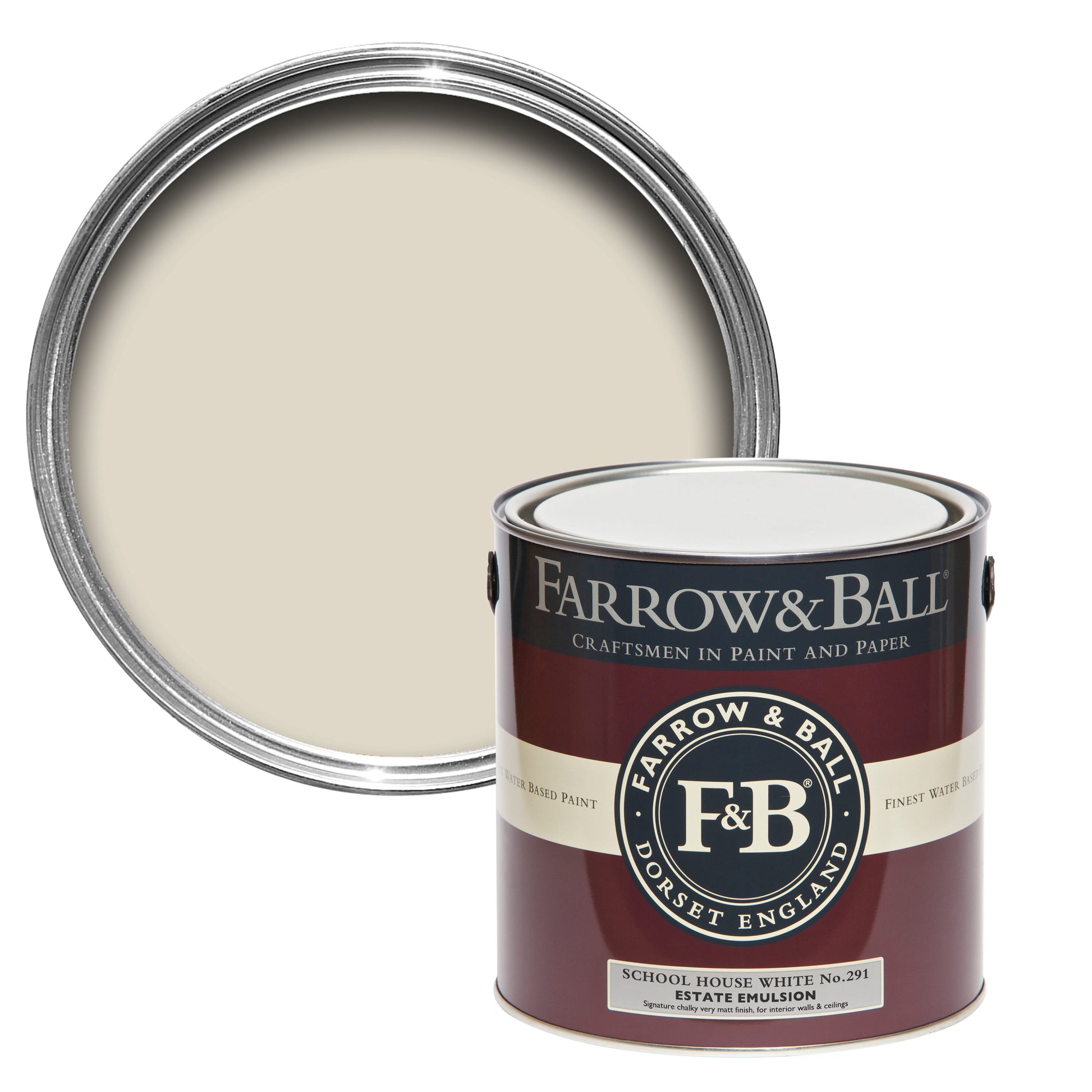 Farrow & Ball School House White No. 291 - Modern Eggshell 5L