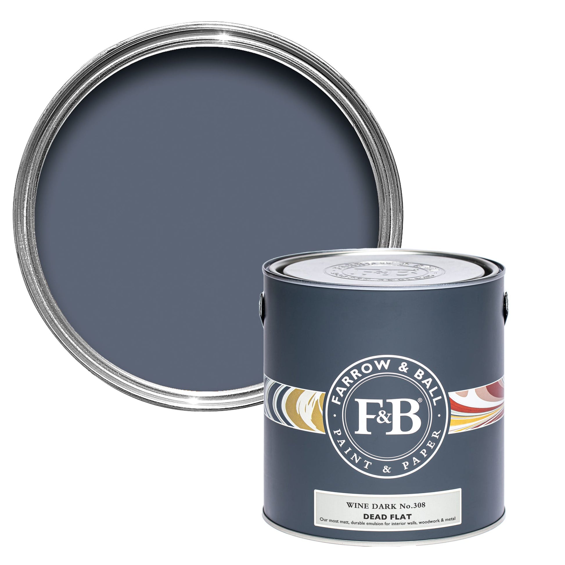 Farrow & Ball Wine Dark No. 308 - Dead Flat 5L