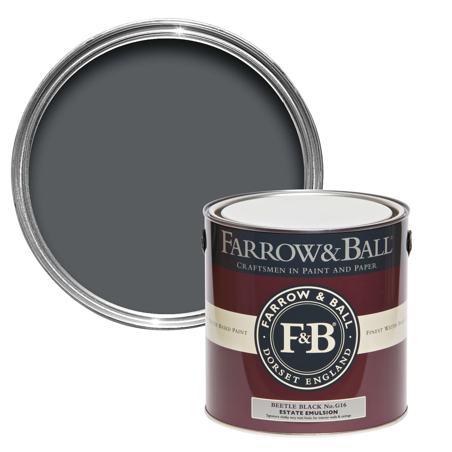Farrow & Ball Beetle Black No. G16 - Estate Emulsion 5L