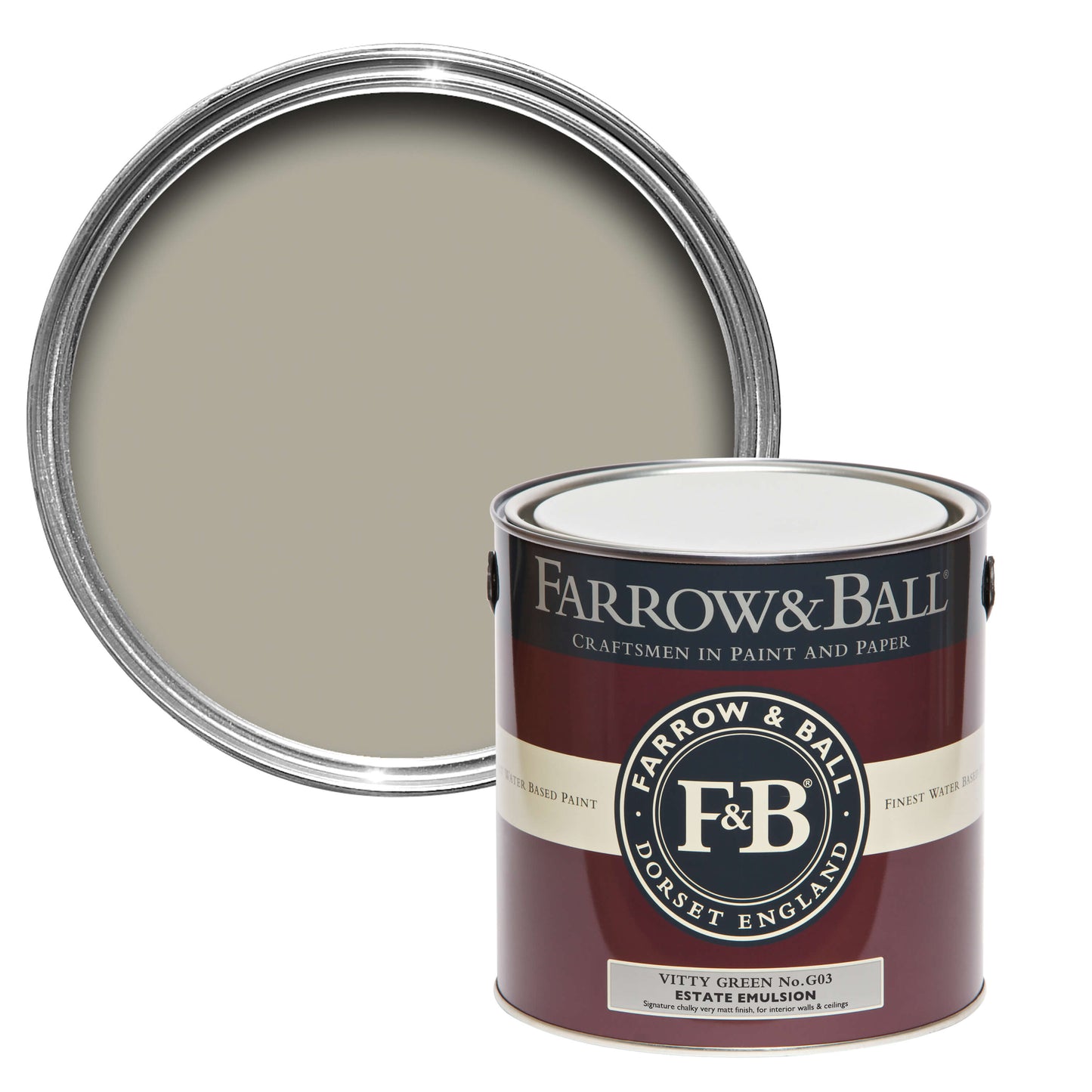 Farrow & Ball Vitty Green No. G3 - Modern Eggshell 5L