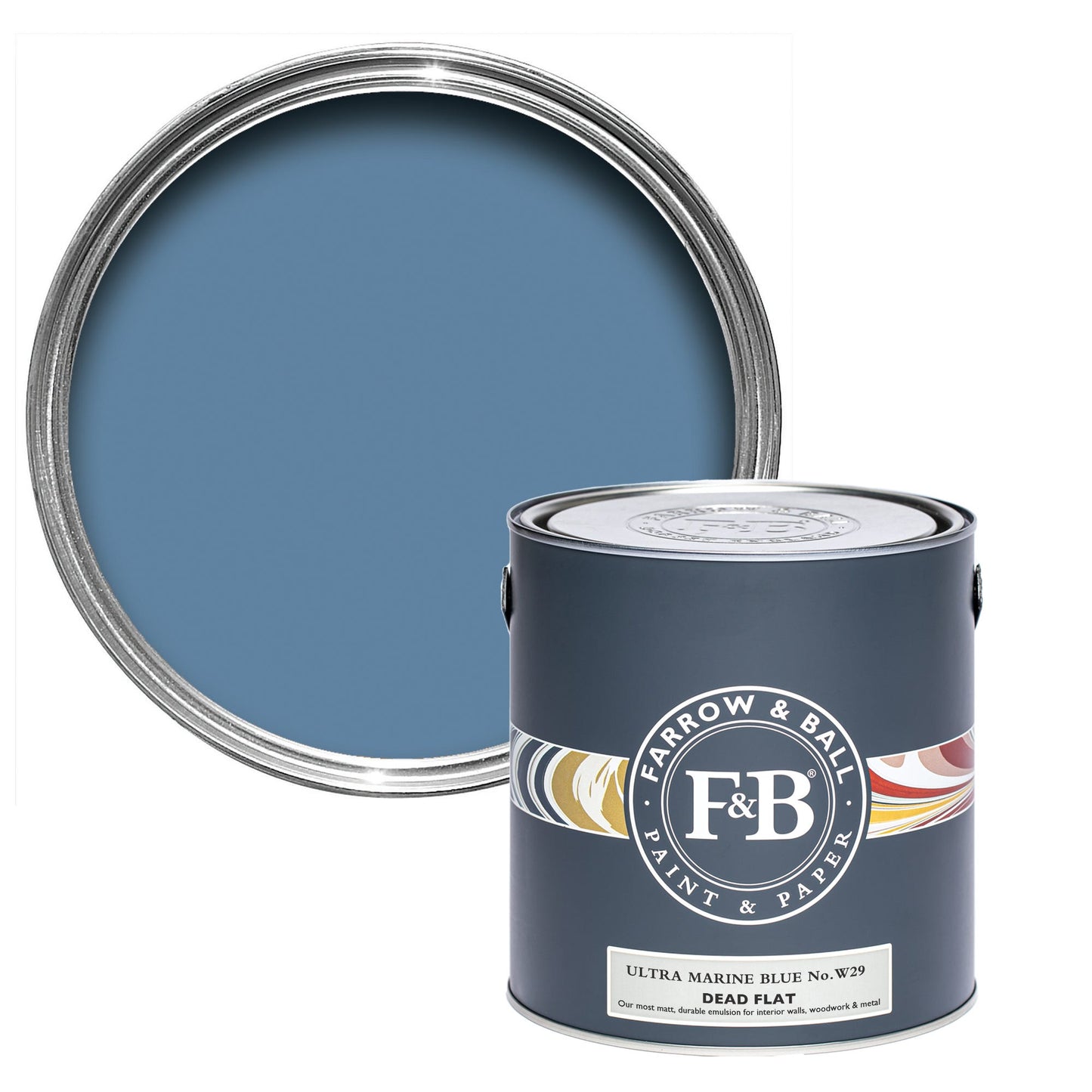 Farrow & Ball Ultra Marine Blue No. W29 - Dead Flat 750ml