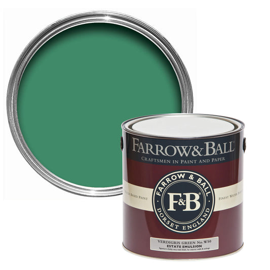 Farrow & Ball Verdigris Green No. W50 - Estate Eggshell 750ml