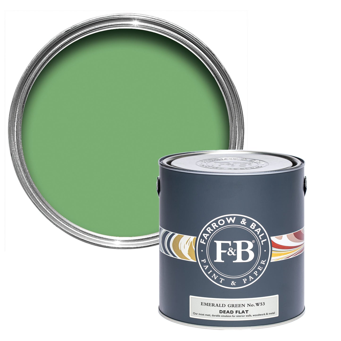 Farrow & Ball Emerald Green No. W53 - Dead Flat 750ml