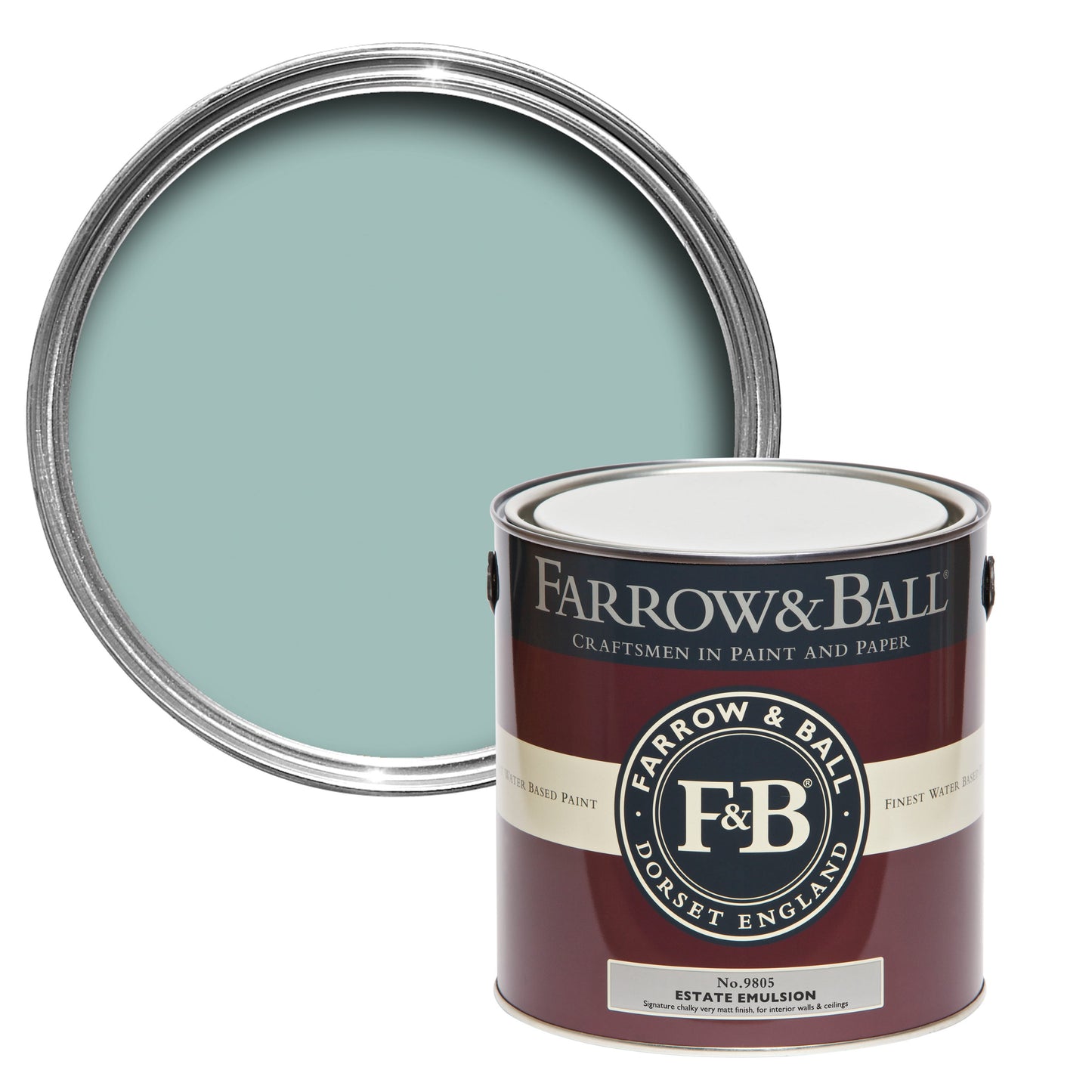 Farrow & Ball Ancona Blue No. 9805 - Estate Eggshell 2.5L