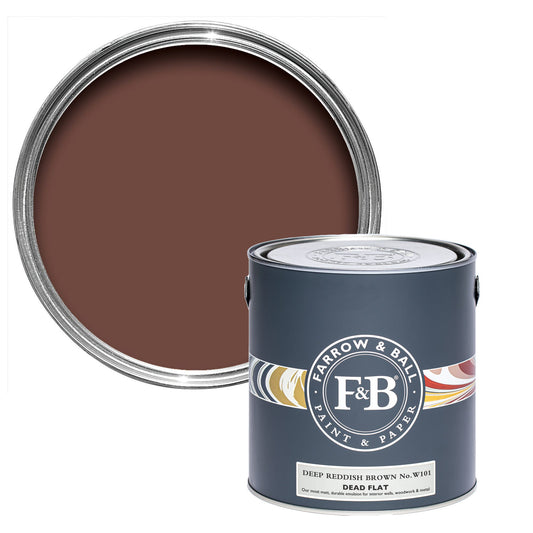Farrow & Ball Deep Reddish Brown No. W101 - Dead Flat 2.5L