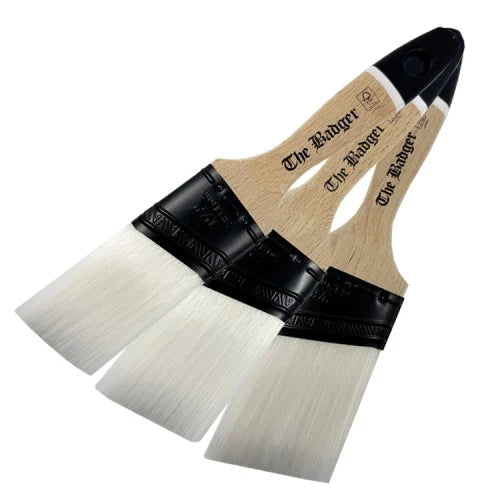 Paint Warrior BADGER Brush Semi Oval Angle Box Set- Beaver Tail